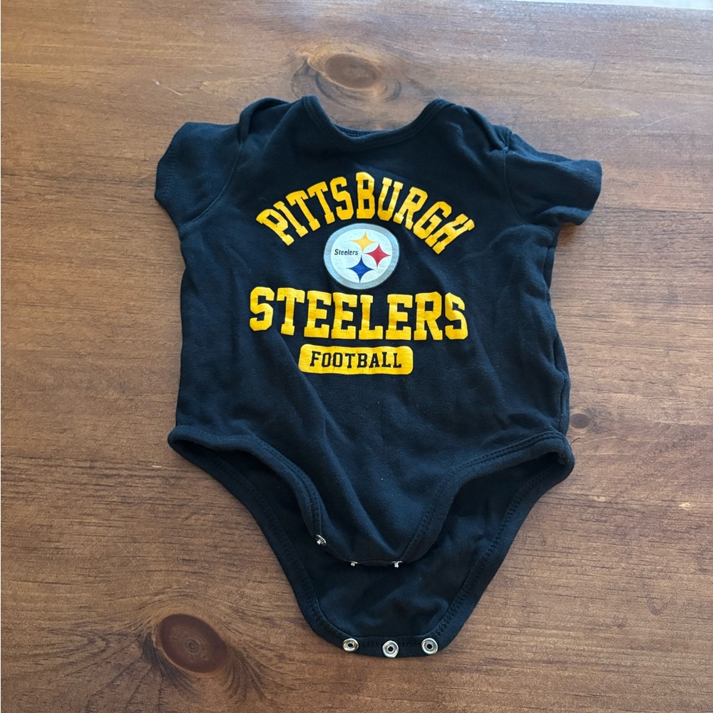 💥Buy 2 Get 1 Free💥 NFL Pittsburgh Steelers Black Infant Bodysuit